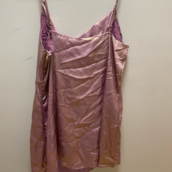 Mallory Metalic Asymmetrical Slip Dress - Picture 3 of 4